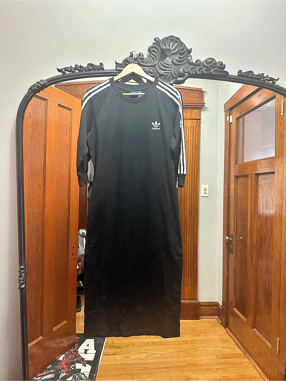 adidas 3Stripes Dress 3-Stripes Maxi Dress Black & White XL NWT